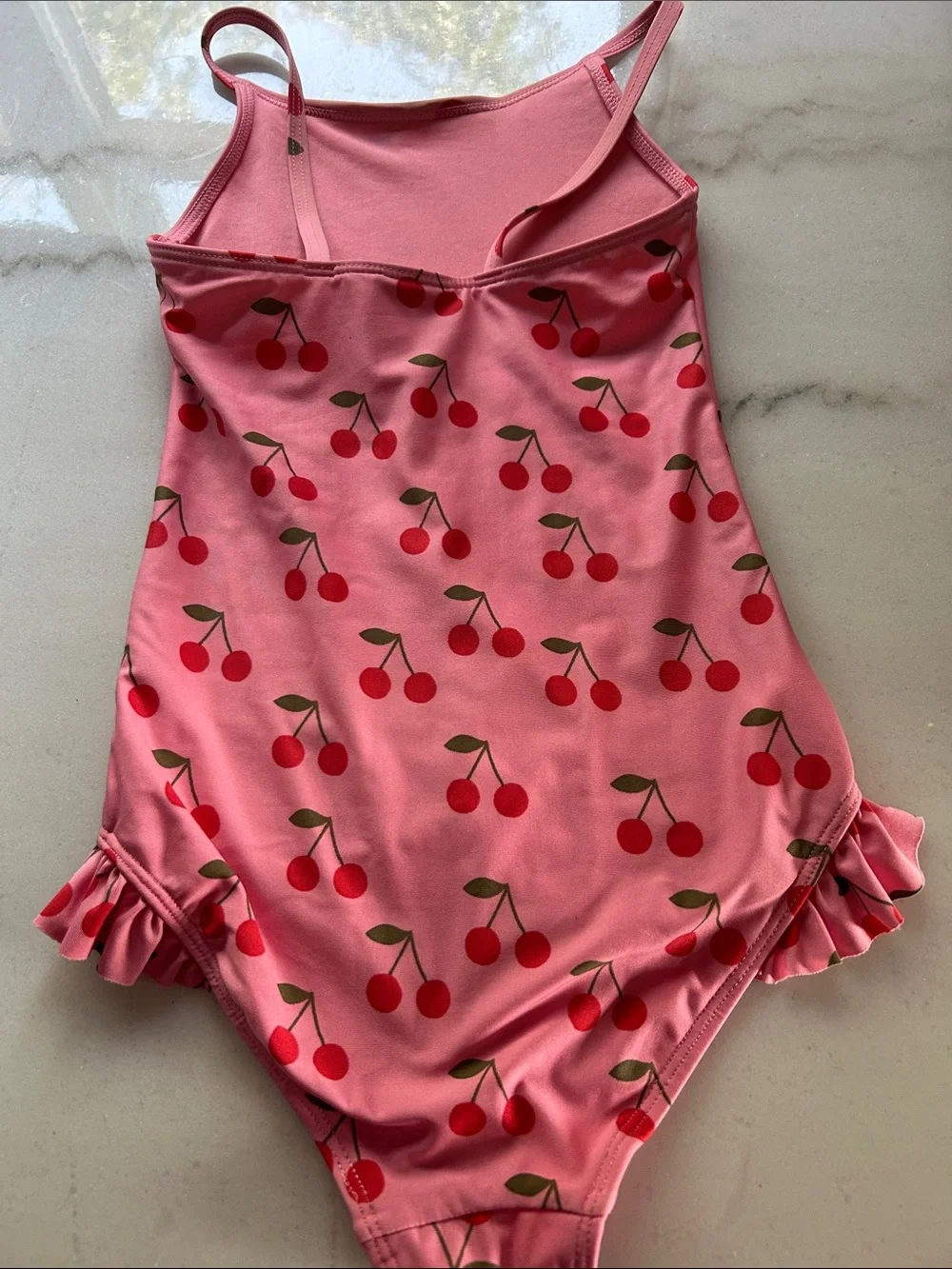H&M Pink One-Piece Swimsuit with Red Cherry Print